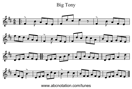 Big Tony - staff notation