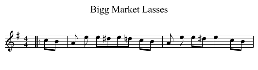 Bigg Market Lasses - staff notation