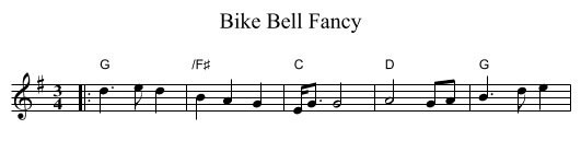 Bike Bell Fancy - staff notation