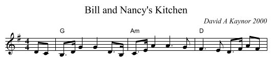 Bill and Nancy's Kitchen - staff notation