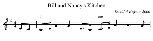 Bill and Nancy's Kitchen - staff notation