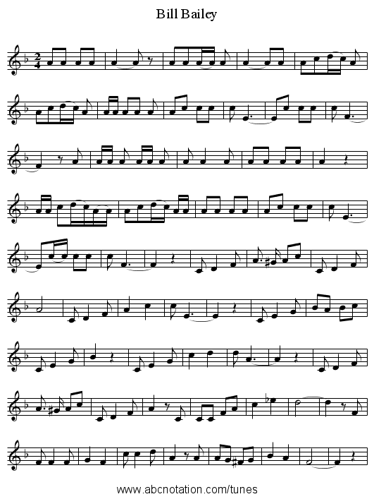 Bill Bailey - staff notation