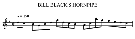 BILL BLACK'S HORNPIPE - staff notation