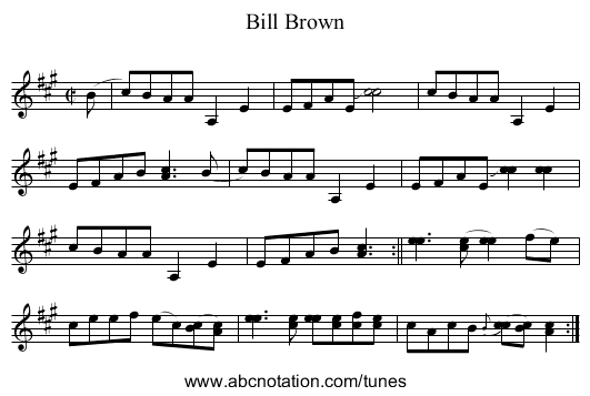 Bill Brown - staff notation