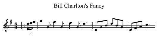 Bill Charlton's Fancy - staff notation