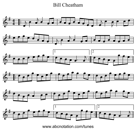 Bill Cheatham - staff notation
