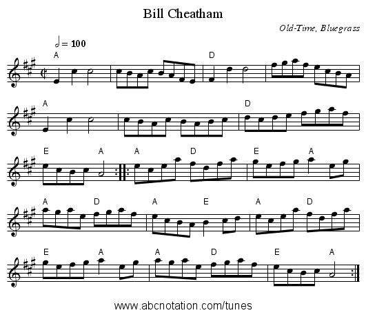 Bill Cheatham - staff notation