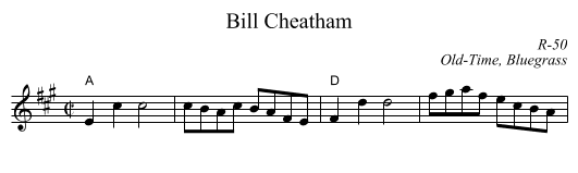 Bill Cheatham - staff notation