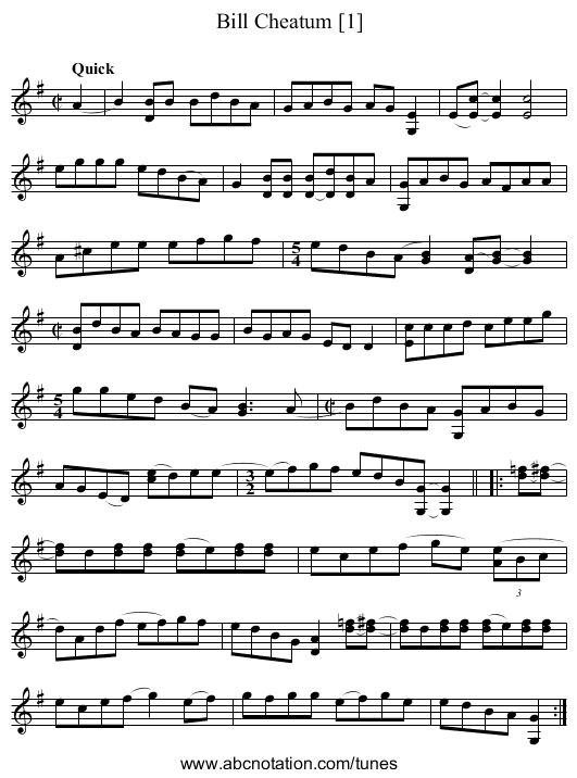 Bill Cheatum [1] - staff notation