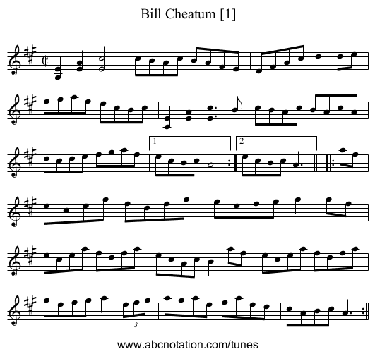Bill Cheatum [1] - staff notation