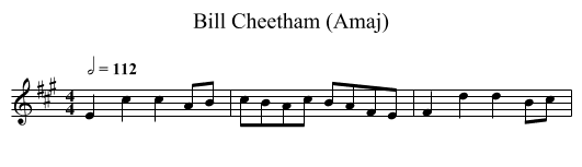 Bill Cheetham (Amaj) - staff notation