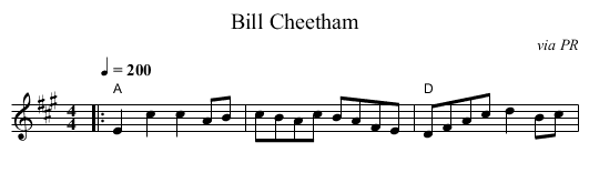Bill Cheetham - staff notation