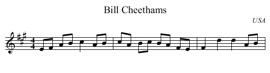 Bill Cheethams - staff notation