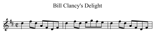 Bill Clancy's Delight - staff notation