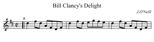 Bill Clancy's Delight - staff notation