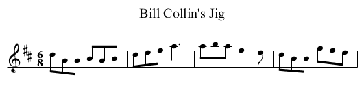 Bill Collin's Jig - staff notation