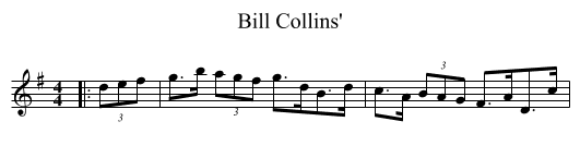 Bill Collins' - staff notation