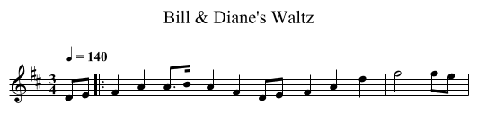 Bill & Diane's Waltz - staff notation