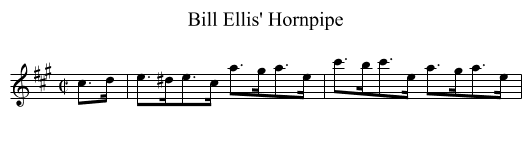 Bill Ellis' Hornpipe - staff notation