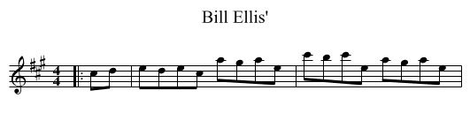 Bill Ellis' - staff notation