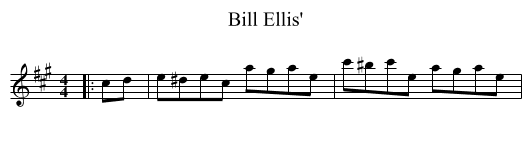 Bill Ellis' - staff notation