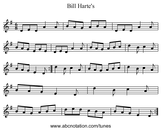 Bill Harte's - staff notation