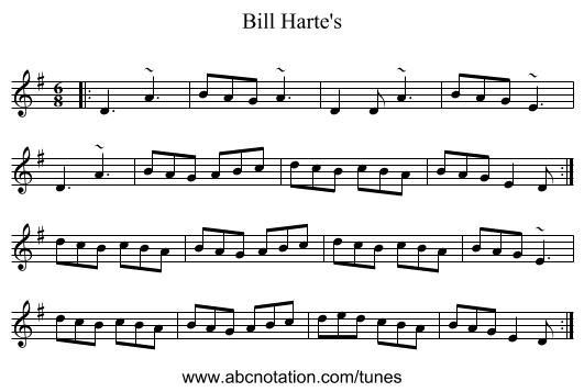 Bill Harte's - staff notation