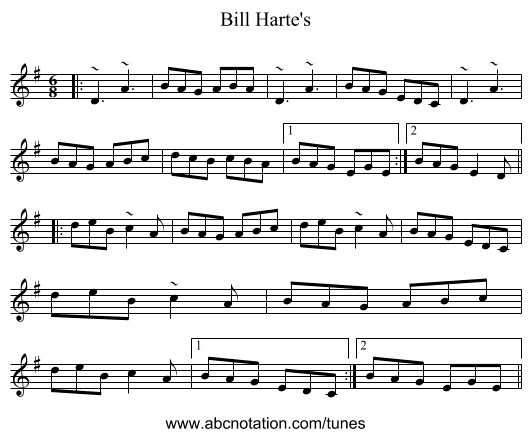 Bill Harte's - staff notation