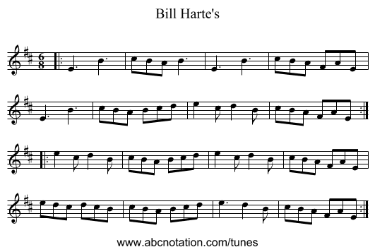 Bill Harte's - staff notation