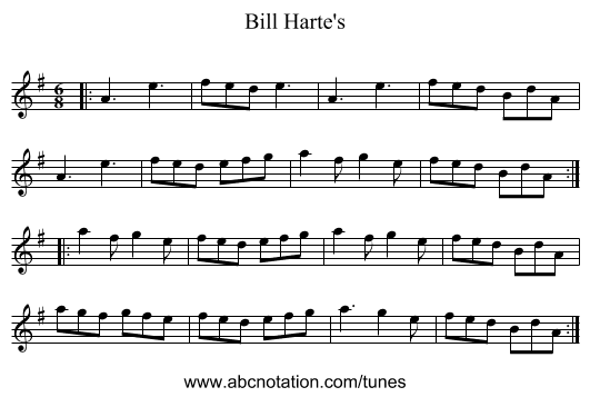 Bill Harte's - staff notation