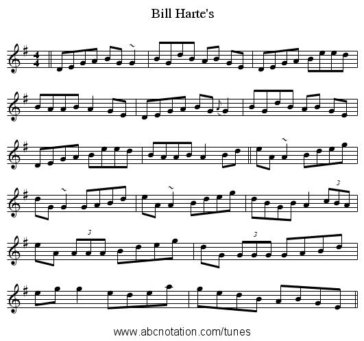 Bill Harte's - staff notation