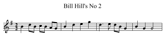 Bill Hill's No 2 - staff notation