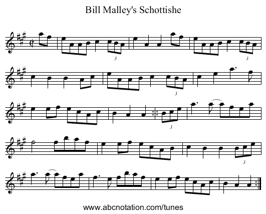 Bill Malley's Schottishe - staff notation