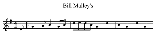 Bill Malley's - staff notation