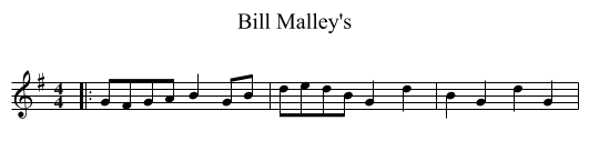 Bill Malley's - staff notation