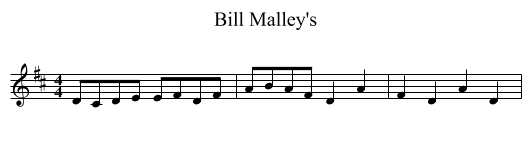 Bill Malley's - staff notation