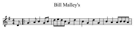 Bill Malley's - staff notation