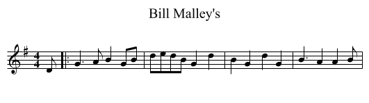 Bill Malley's - staff notation