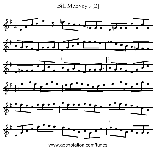 Bill McEvoy's [2] - staff notation