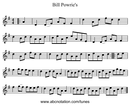 Bill Powrie's - staff notation