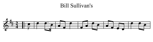Bill Sullivan's - staff notation