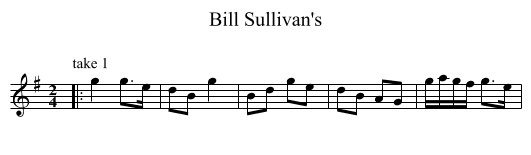 Bill Sullivan's - staff notation