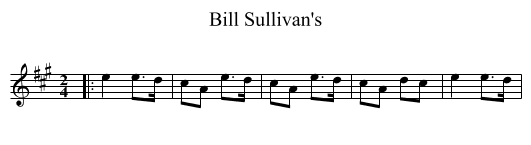 Bill Sullivan's - staff notation