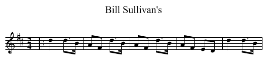 Bill Sullivan's - staff notation