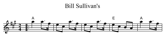 Bill Sullivan's - staff notation