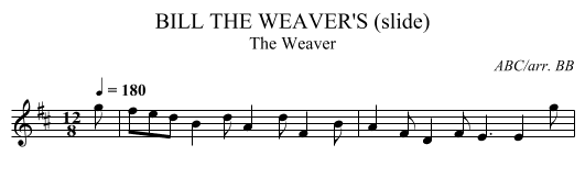 BILL THE WEAVER'S (slide) - staff notation