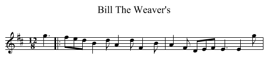 Bill The Weaver's - staff notation