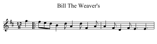 Bill The Weaver's - staff notation