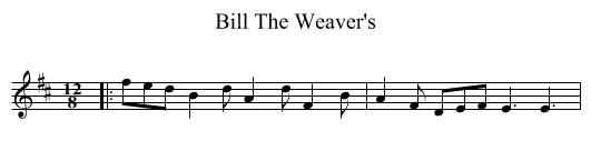 Bill The Weaver's - staff notation