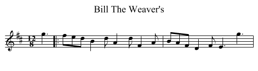 Bill The Weaver's - staff notation